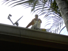 Robert Higgins on roof
